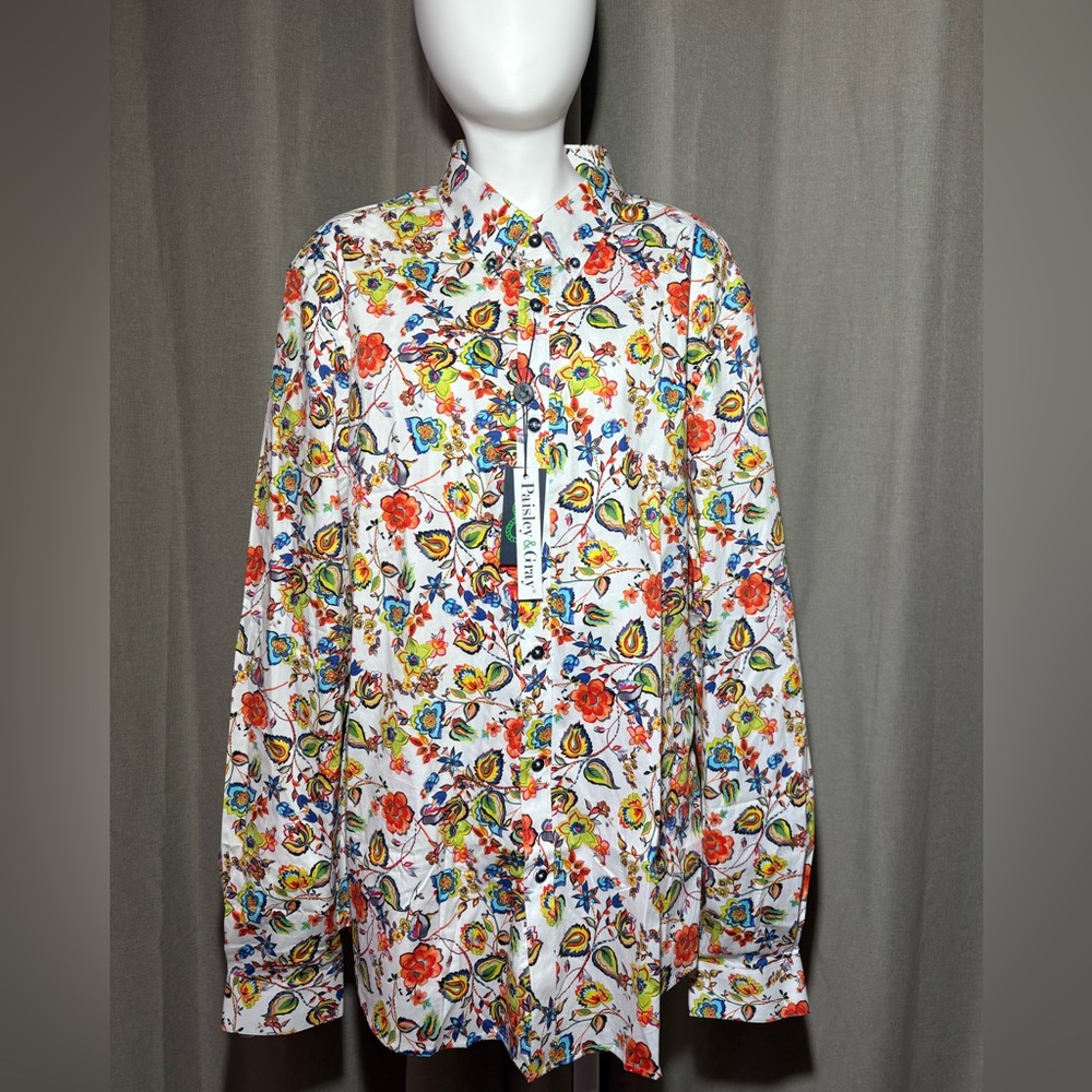Paisley  Floral Button Down Shirt - Multicolor